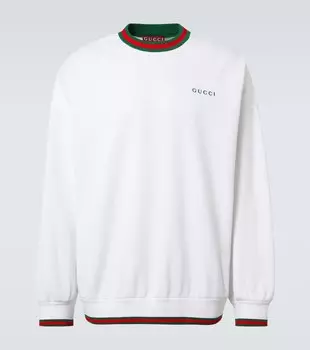 Логотип свитшота из хлопкового микса Gucci, White/Mix