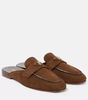 Логотип замшевые мюли Prada, Cacoa