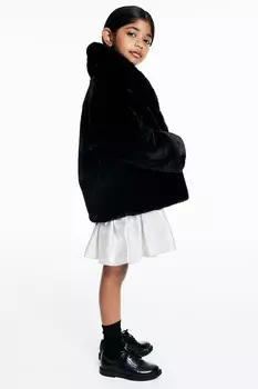 Лохматая куртка H&M, черный