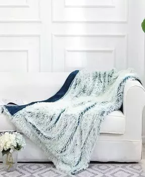 Лохматое одеяло Cheer Collection, синий