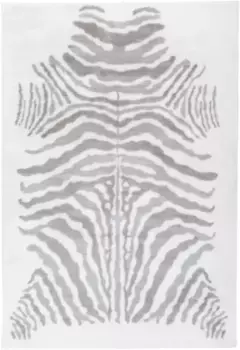 Лохматый ковер Calo-Deluxe "Vosges 400", прямоугольный, мягкий на ощупь, для гостиной 120х160 см, серый/белый