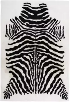 Лохматый ковер Calo-Deluxe "Vosges 400", прямоугольный, мягкий на ощупь, для гостиной 120х160 см, белый/черный