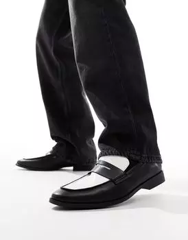 London Rebel — черно-белые студенческие лоферы