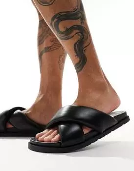 London Rebel – черные мюли со скрещенными ремешками London Rebel