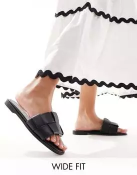 London Rebel – Черные вязаные сандалии