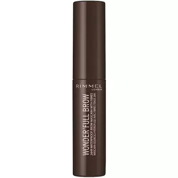 London Wonderfull Brow 24-часовой водостойкий гель для бровей с волокнами для пухлых, густых бровей, темный, 4,5 мл, Rimmel