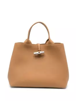 Longchamp большая сумка-тоут Le Roseau, коричневый