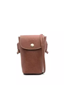 Longchamp чехол для телефона с тисненым логотипом, коричневый