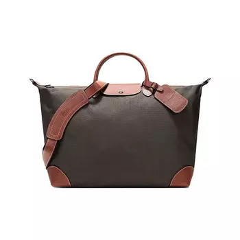 LONGCHAMP Дорожная сумка Boxford из холста с полиамидом, холщовая сумка через плечо, маленький размер, унисекс, коричневый цвет
