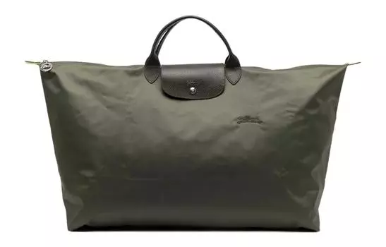 LONGCHAMP Дорожная сумка Le Pliage Green из коровьей кожи для мужчин, зеленая