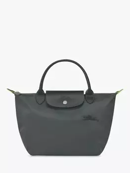 Longchamp Le Pliage Маленькая сумка из переработанной ткани с верхней ручкой, графитовый