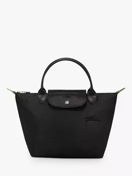 Longchamp Le Pliage Маленькая сумка из переработанной ткани с верхней ручкой, черная