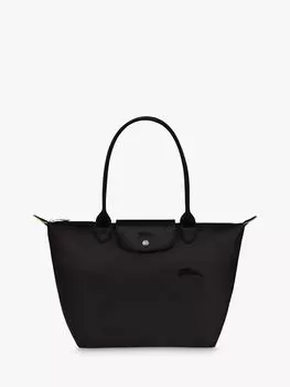Longchamp Le Pliage Маленькая зеленая сумка через плечо из переработанной ткани, черная
