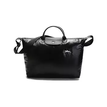 LONGCHAMP Мужская холщовая дорожная сумка-туба Le Pliage, черная