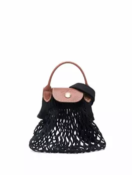 Сетчатая мини-сумка Longchamp Le Pliage Filet, черный