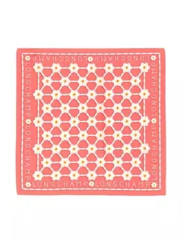 Longchamp шелковый платок Daisies 50, розовый