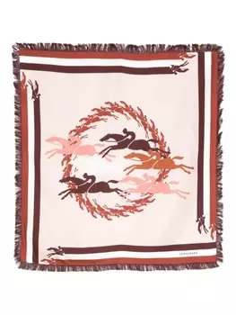Longchamp шелковый платок Longchamp Jumping, нейтральный цвет