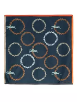 Longchamp шелковый платок Mange, синий