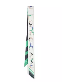 Longchamp шелковый платок Yoga, зеленый