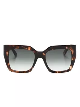 Longchamp солнцезащитные очки в массивной оправе, коричневый