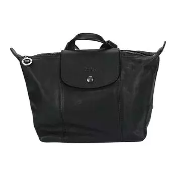 LONGCHAMP Сумка через плечо Le Pliage Cuir из коровьей кожи, обычная женская, черная