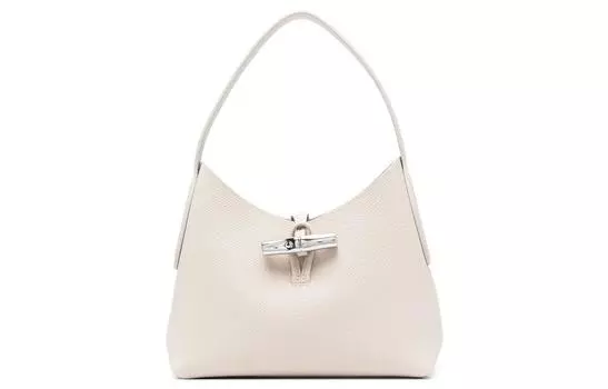 LONGCHAMP Сумка-хобо из коровьей кожи Roseau, женская, цвет бумаги