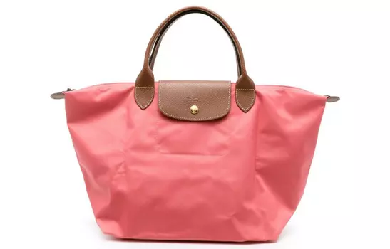 LONGCHAMP Сумка-мешок Le Pliage из полиамида, женская, среднего размера, кораллово-розовая