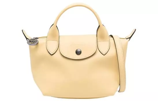 LONGCHAMP Сумка-мешок Le Pliage Xtra из коровьей кожи, сумка через плечо, женская мини-сумка, желтая