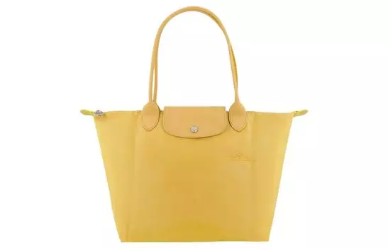 LONGCHAMP Сумка-мессенджер Le Pliage из полиамида, зеленая, через плечо, женская, пшенично-желтого цвета, среднего размера