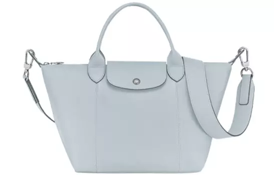 LONGCHAMP Сумка-пельмень Le Pliage Cuir из овчины, сумка через плечо, сумка-труба женская, синяя