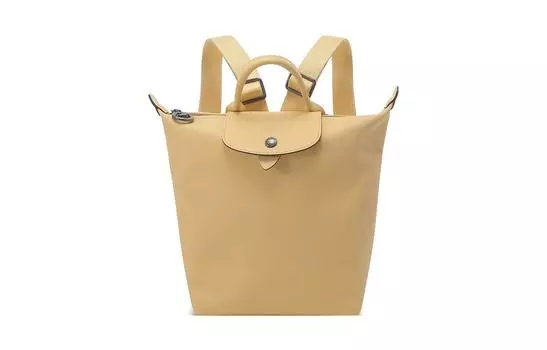 LONGCHAMP Сумка-рюкзак Le Pliage из коровьей кожи, женский рюкзак пшенично-желтого цвета