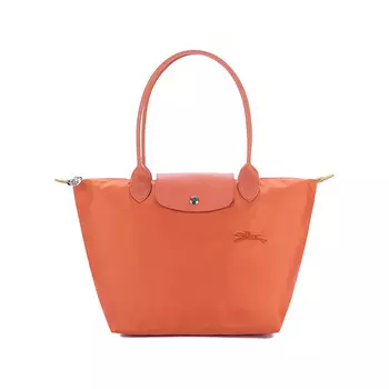 LONGCHAMP Сумка-сумка Le Pliage из зеленой коровьей кожи с отделкой, женская, наплечная, с рисунком моркови