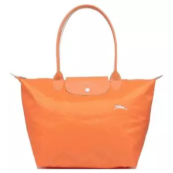 LONGCHAMP Сумка-туба из полиамидного холста с коровьей кожей, сумка-мешок для пельменей, женская, оранжевая