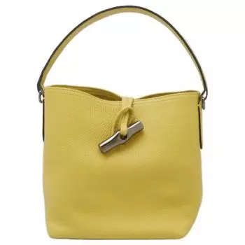 LONGCHAMP Сумка-ведра из коровьей кожи Roseau, женская, на одно плечо, небольшого размера, желтого цвета