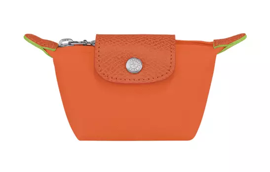 LONGCHAMP Женский клатч-портмоне Le Pliage Green из переработанного холста, оранжевый цвет