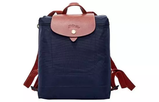 LONGCHAMP Женский рюкзак из парусины с кожаной отделкой, цвет морской волны