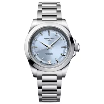 Longines Conquest Automatic 34 мм синие стальные женские часы L3.430.4.92.6