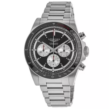 Longines Conquest Автоматический хронограф Черный циферблат Стальные мужские часы