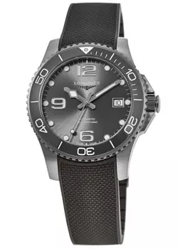 Longines HydroConquest Automatic 41 мм серый циферблат каучуковый ремешок мужские часы L3.781.4.76.9