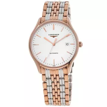 Longines Lyre Automatic 38 мм двухцветный белый циферблат мужские часы L4.960.1.12.7