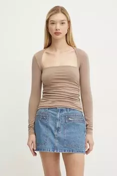 Лонгслив Abercrombie & Fitch, бежевый