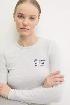 Лонгслив Abercrombie & Fitch, серый