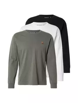 Лонгслив Abercrombie & Fitch Shirt, цвет dark green/black/white