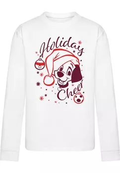 Лонгслив ABSOLUTE CULT Shirt 101 Dalmatians - Spot Holiday Cheer, белый