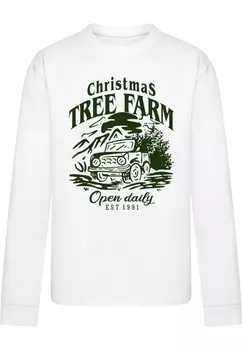 Лонгслив ABSOLUTE CULT Shirt Christmas - Tree Farm, белый