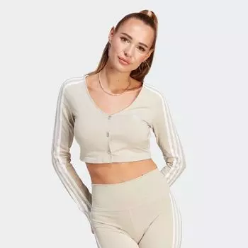 Лонгслив adicolor 3-Streifen Cropped Longsleeve adidas Originals, цвет wonder beige
