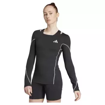 Лонгслив adidas BTN Running, черный