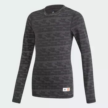 Лонгслив Adidas Lifestyle х Classic Lego Bricks Fitted, черный/серый