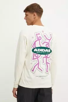 Лонгслив adidas Originals, бежевый