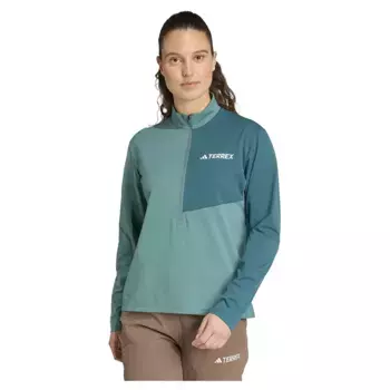 Лонгслив adidas Terrex Multi Climacool half zip, зеленый
